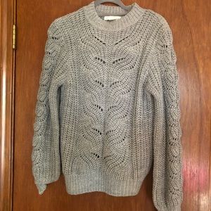 H&M gray heavy crocheted sweater